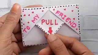DIY - SURPRISE MESSAGE CARD | Pull Tab Origami Envelope Card | Letter Folding Origami