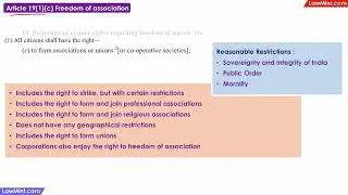 Article 19(1)(c) Freedom of association Constitutional Law LLB