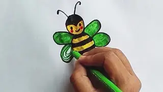 How to draw honey bee 🐝 drawing easy way step by step | Honey bee drawing step by step