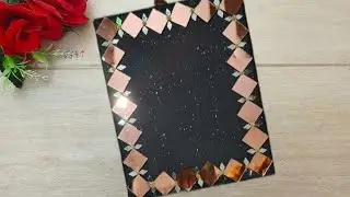 Diy Lippan art Photo frame | Card board Photo Frame Craft Ideas | Mirror photoframe 🪞 
