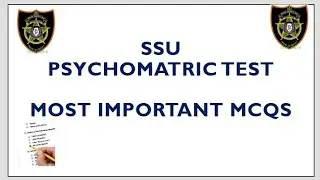 SSU Psychomatric Test Mcqs | Most Important Mcqs Of Psychomatric | SSU Written Test