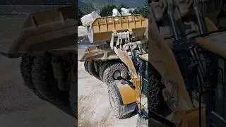 Rock on: Loader Dumping Rocks Up Close! #shorts #wheelloader #dumptruck