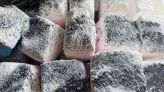 Fluffy Gym Chalk ASMR | Mass Full Block Reform and Soft Powder Crush With  Black Glitters#fypシ