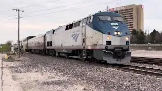 Amtrak 21 the SB eagle arriving into St. Louis with the FRA &ldquo;office of safety&rdquo; car DOTX 221 up front