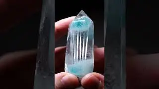 Tubular Growth Inclusions Inside Natural Aquamarine 🔬 | Ultra-Realistic Macro ASMR