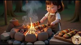 Little chef, slow fire, perfect grilled chicken 🔥🍗 #aiasmr #satisfyingvideo #asmr #fyp #littlechef