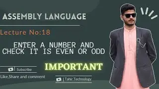Program to check Number is Even or Odd || Assembly language ||  lecture No 18