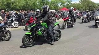 Motorrad-Demo  in Schweinfurt auf dem Volksfestplatz gegen Fahrverbote und Streckensperrungen.