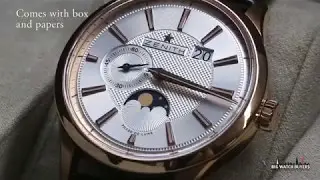 ZENITH Captain Moonphase Silver Dial 18kt Rose Gold Brown Leather Men's Watch 18214069102C498