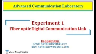 Experiment 1b : Fiber optic Digital Communication Link