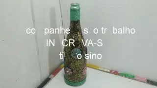 Garrafa preta e dourada