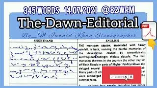 #192 | Dawn Editorial Dictation| 80 wpm English Shorthand Dictation | by M Junaid Khan Stenographer