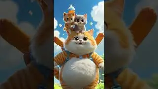 Adorable Cat Carrying Baby & Bottle 😻🍼 | Cute 3D Cartoon