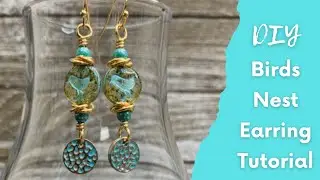 How to make a pair of bird nest earrings - oh my....I have no voice in this video!