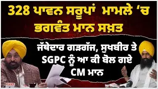 328 Saroops Case : ਜੱਥੇਦਾਰ ਗੜਗੱਜ , ਸੁਖਬੀਰ ਤੇ SGPC ਨੂੰ ਆ ਕੀ ਬੋਲ ਗਏ CM ਮਾਨ