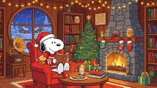 Snoopy’s Cozy Winter Fireplace ❄️☕ | Calm Lofi Beats for Study, Work, Reading & Relaxing