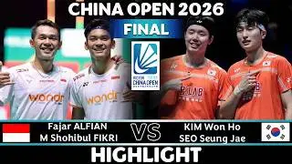 SPECTACULAR‼️Fajar ALFIAN M Shohibul FIKRI vs KIM Won Ho SEO Seung Jae | China Open 2026 Badminton