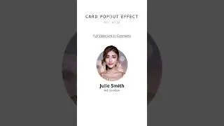 Card Pop-Out Effect  - HTML & CSS