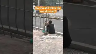 Homeless man feeds a STRAY CAT 😿 #cats #shorts
