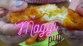 Cheesy Maggi Puffs | Monsoon Special | Cheesy Maggi Bread Pockets | Maggi Pockets recipe |