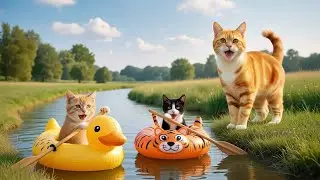 Mama Cat Trims Fur on the Farm and Makes Tiger Hat For Kittens At Home🐾🎩🐯