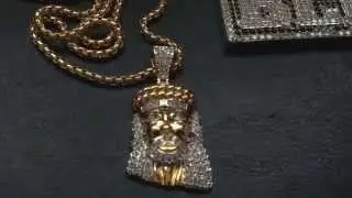 New Gold Cuban Crown Micro Jesus Pendant