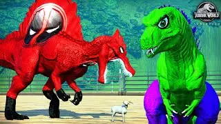 Spiderman Indominus Rex Vs Deadpool Spinosaurus Vs Hulk Godzilla Acrocanthosaurus Vs Ultimasaurus