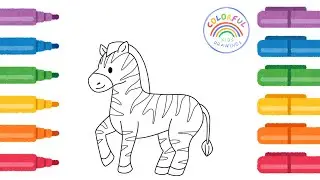 new zebra coloring pages for kids | drawing and coloring together step by step | #animaldrawing