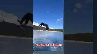 very Dangerous stunt on ice with skateboard wheels #shorts #dangerous #amazing