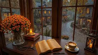 RAINY OLD TOWN JAZZ 🌧️ Smooth Jazz Piano with Coffee Ambience on a Quiet Autumn for Work & Study