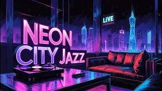Vinyl Jazz in Neon City 🌃 | Chill Lounge Grooves & Purple Mood [LIVE]