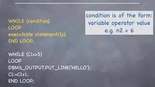 PL17   PL SQL Tutorial   WHILE LOOP construct Theory