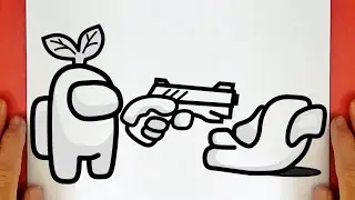 How to Draw Among Us Killing Crewmate With Gun Dibujos De Among Us