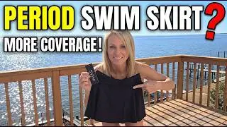 OVRUNS Period Swimwear High Waist Skirt with Leakproof Swim Bikini Bottoms Waterproof Zip Pocket