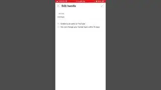 How to change YouTube HANDLE via mobile app?