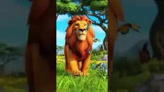 Nature Video animals pixar style lion