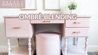 Pink Ombr&egrave; Desk Makeover | My First Time Blending Chalk Paint