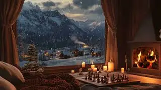 Winter Jazz Retreat &ndash; Cozy Fireplace, Coffee, Chess, and a Good Book in a Snowy Mountain Cabin