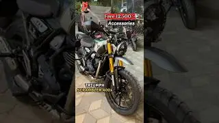 Triumph Scrambler 400x Free Accessories worth Rs 12,500/- #triumphscrambler400x #scrambler400x