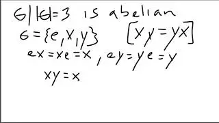 Group of 3 elements must be abelian