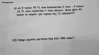 5.sınıf matematik dört işlem problemleri @Bulbulogretmen  #matematik #problem