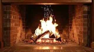 Authentic Wood Burning Fireplace Sounds with Crackling Logs for Cozy Relaxation