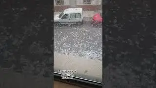 Fuerte lluvia de Granizo en Zaragoza. #espa&ntilde;a #granizozaragoza #tormenta #zaragoza