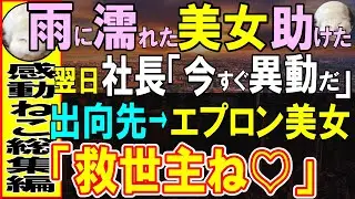 【感動する話】雨に打たれるボロボロの女性を助けるとなんと取引先の社長令嬢だった。翌日出社すると社長から呼び出し…社長「悪いが異動してもらう」飛ばされた先で待っていたものは…【いい話・泣ける話・朗読】