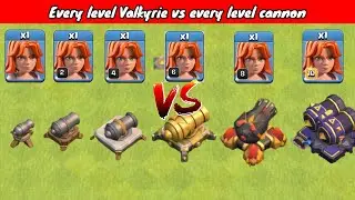 Every level cannon vs every level Valkyrie attack