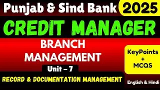 Record and Document Management  | Punjab and Sind Bank Credit Manager 2025 | Credit Manager PYQ 2025