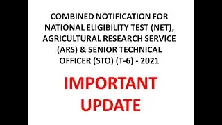 ARS 2021, ICAR NET 2021 postponed I new dates of exam I NOTIFICATION ASRB NET, ARS STO I UPDATE
