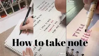 How to take note | Tiktok compilation