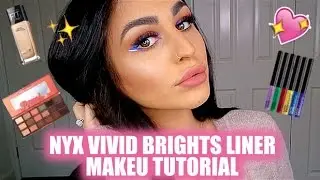 💖NYX VIVID BRIGHTS LINER MAKEUP TUTORIAL💖