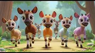 Five Little Okapis Step Step Step AV1 | Nursery Rhymes for Kids & Baby Songs